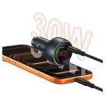USAMS CC328 autós töltő 30W 1xUSB-A 1xUSB-C Bluetooth FM tarnish