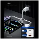 SPIGEN ESSENTIAL EE673EU 3-PORT hálózati töltő 67W fehér