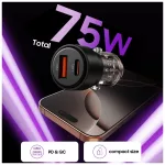 TECH-PROTECT CC03 2-PORT Autós Töltő PD 75W fekete