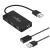 Maxlife Home Office USB 2.0 elosztó, 4× USB-port, 0,15 m + 1,5 m kábel, fekete