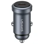 USAMS CC321 autós töltő – alumínium, 30W PD, USB-C tarnish