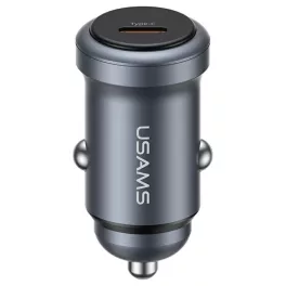   USAMS CC321 autós töltő – alumínium, 30W PD, USB-C tarnish