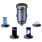 USAMS CC321 autós töltő – alumínium, 30W PD, USB-C tarnish