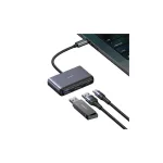 USAMS Adapter elosztó 5in1 USB 2.0/USB 3.0/USB-C/TF/SD SJ628HUB01 (US-SJ628) szürke/sötétszürke