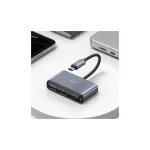 USAMS Adapter elosztó 5in1 USB 2.0/USB 3.0/USB-C/TF/SD SJ628HUB01 (US-SJ628) szürke/sötétszürke