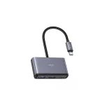 USAMS Adapter elosztó 5in1 USB 2.0/USB 3.0/USB-C/TF/SD SJ628HUB01 (US-SJ628) szürke/sötétszürke
