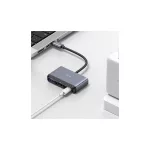 USAMS Adapter elosztó 5in1 USB 2.0/USB 3.0/USB-C/TF/SD SJ628HUB01 (US-SJ628) szürke/sötétszürke