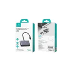 USAMS Adapter elosztó 5in1 USB 2.0/USB 3.0/USB-C/TF/SD SJ628HUB01 (US-SJ628) szürke/sötétszürke