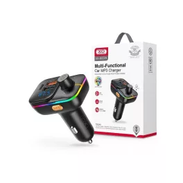   XO BCC09 2xUSB-A 1xUSB-C autós töltő és fm transzmitter fekete (TF-0246)