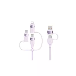   USAMS kábel U85 2xUSB-C/USB/Micro-USB/Lightning 6in1 1.2m 100W PD Fast Charge lila SJ645U