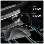 SPIGEN ESSENTIAL EV302 2-PORT autós töltő 30W fekete