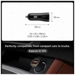 SPIGEN ESSENTIAL EV302 2-PORT autós töltő 30W fekete