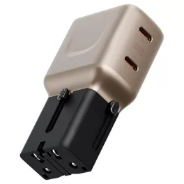   Fali töltő Energea TravelGo Adapter 45 2xUSB-C 45W arany-fekete