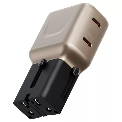 Fali töltő Energea TravelGo Adapter 45 2xUSB-C 45W arany-fekete