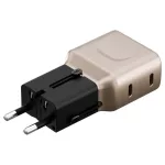 Fali töltő Energea TravelGo Adapter 45 2xUSB-C 45W arany-fekete