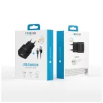 Forever TC-01 1 portos USB 2A töltő + USB-C kábel fekete