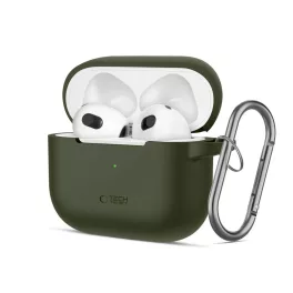   TECH-PROTECT szilikon kampó Apple Airpods 3 készülékhez olívzöld