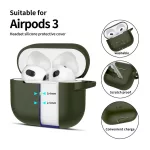 TECH-PROTECT szilikon kampó Apple Airpods 3 készülékhez olívzöld