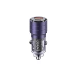USAMS autós töltő C36 USB+USB-C 95W Fast Charge lila CC176CC02 (US-CC176)