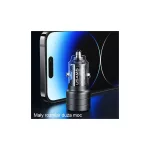 USAMS autós töltő C36 USB+USB-C 95W Fast Charge lila CC176CC02 (US-CC176)