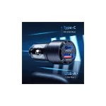 USAMS autós töltő C36 USB+USB-C 95W Fast Charge lila CC176CC02 (US-CC176)