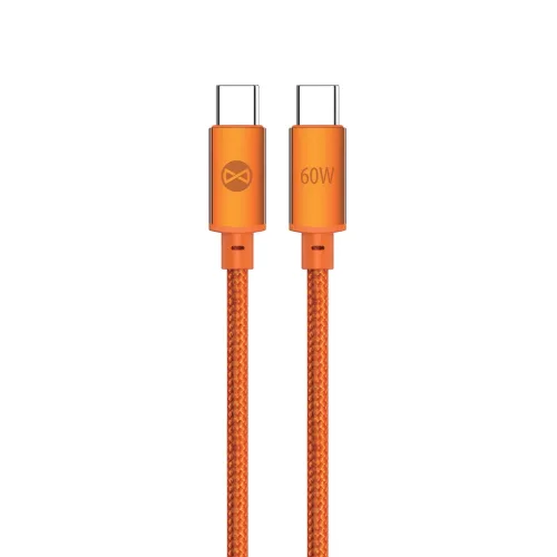Forever Saffron USB-C-USB-C kábel 1,0 m 60W narancssárga