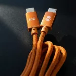 Forever Saffron USB-C-USB-C kábel 1,0 m 60W narancssárga