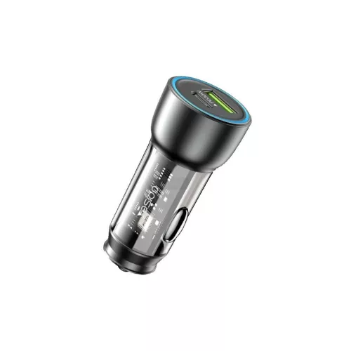 YESIDO Y49 autós töltő PD 30W QC3.0 18W USB-A+C fekete
