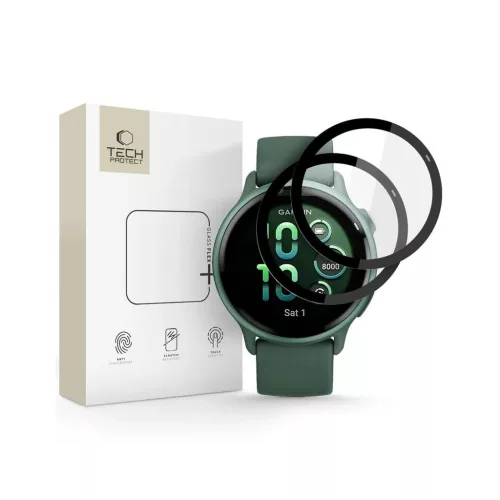 Hibrid üvegfólia TECH-PROTECT GLASS FLEX+ 2-PACK GARMIN VIVOACTIVE 6 készülékhez fekete