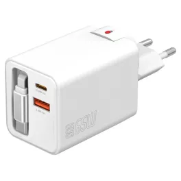 Fal töltő 4smarts Flex Jojo 65W GaN 2xUSB-C + USB-A fehér