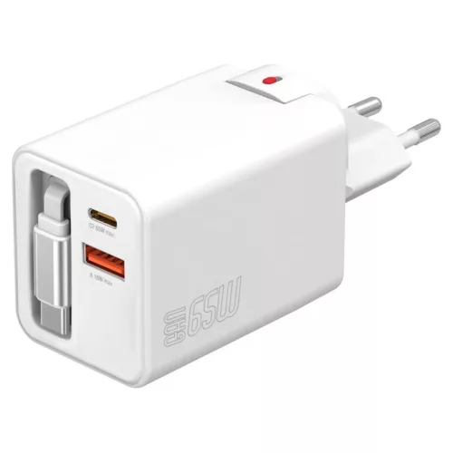 Fal töltő 4smarts Flex Jojo 65W GaN 2xUSB-C + USB-A fehér