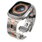  Tech-Protect STAINLESS LINE rozsdamentes acél óraszíj Titán / Narancs, Apple Watch 42mm (S1-S3) / 44mm / 45mm / 46mm / 49mm készülékhez