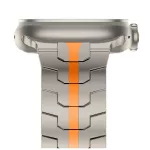  Tech-Protect STAINLESS LINE rozsdamentes acél óraszíj Titán / Narancs, Apple Watch 42mm (S1-S3) / 44mm / 45mm / 46mm / 49mm készülékhez