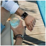  Tech-Protect STAINLESS LINE rozsdamentes acél óraszíj Titán / Narancs, Apple Watch 42mm (S1-S3) / 44mm / 45mm / 46mm / 49mm készülékhez