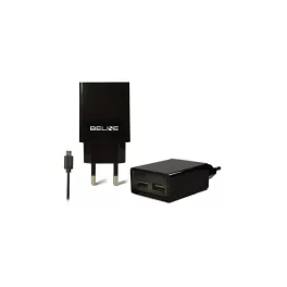 Beline 2xUSB + microUSB 2A hálózati töltő fekete