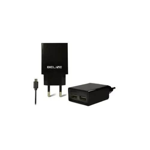 Beline 2xUSB + microUSB 2A hálózati töltő fekete