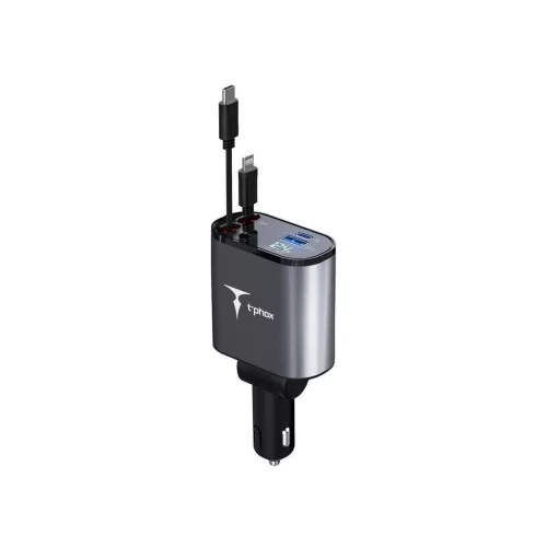 T-PHOX FLEXIT 4IN1 86W autós töltő szürke