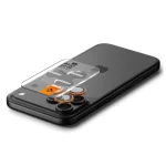 SPIGEN Optik Pro Glas.Tr "EZ FIT" Kameravédő 2 db iPhone 14 Pro/Max, iPhone 15 Pro/Max, iPhone 16 Pro/Max, iPhone 17 Pro/Max készülékhez narancssárga