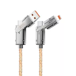  XO NB276 4in1 töltőkábel USB-C/Lightning + USB-A/USB-C 1M 6W Szürke