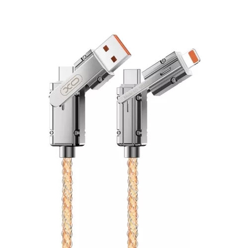 XO NB276 4in1 töltőkábel USB-C/Lightning + USB-A/USB-C 1M 6W Szürke