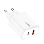 BWOO CDA207 PD 36W fali töltő 1 USB-A és 1 USB-C porttal fehér