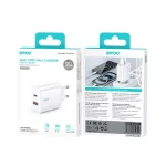 BWOO CDA207 PD 36W fali töltő 1 USB-A és 1 USB-C porttal fehér