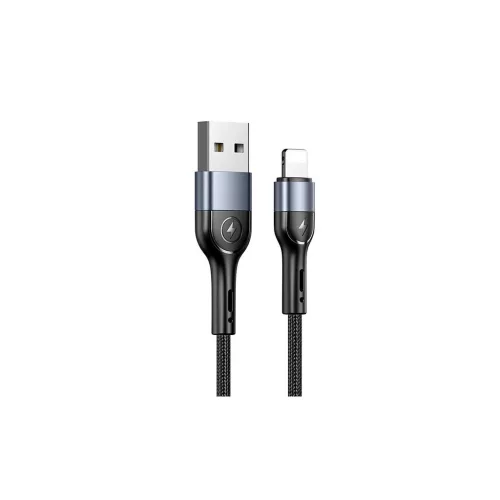 USAMS Braided U55 2A Lightning kábel 1m SJ448USB01 (US-SJ448) fekete