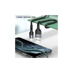 USAMS Braided U55 2A Lightning kábel 1m SJ448USB01 (US-SJ448) fekete