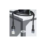USAMS Braided U55 2A Lightning kábel 1m SJ448USB01 (US-SJ448) fekete