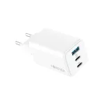 Forever TC-08-65ACC GaN PD QC töltő 2x USB-C 1x USB 65W fehér