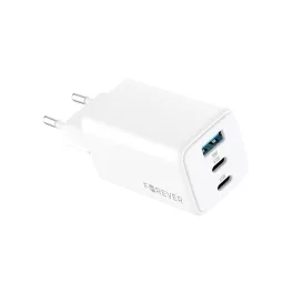   Forever TC-08-65ACC GaN PD QC töltő 2x USB-C 1x USB 65W fehér