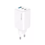 Forever TC-08-65ACC GaN PD QC töltő 2x USB-C 1x USB 65W fehér