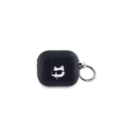   CG MOBILE KARL LAGERFELD PU EMBOSSED CHOUPETTE HEAD szilikon tok (ütésállóság, karabíner) FEKETE Apple AirPods 3 (KLA3PGCHPK)