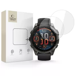   Edzett üveg kijelzővédő TECH-PROTECT GLASS FIT+ 2-PACK Garmin Fenix 8 / 8 Pro (47 MM) készülékhez, átlátszó